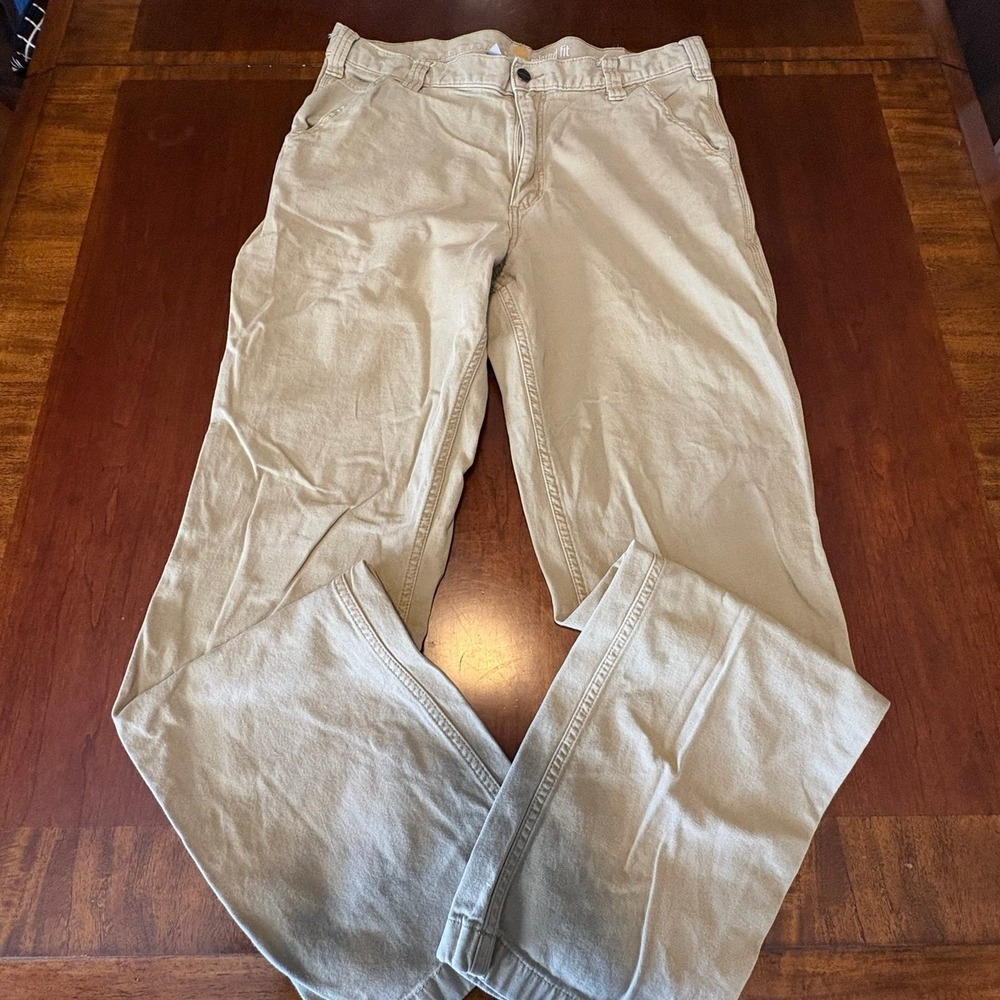 Carhartt Relaxed Fit Khaki‎ Work Pants Durable Utility Carpenter 36X34